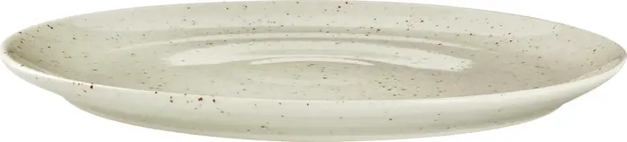 VEGA Alessia Pizza Plate Set of 3, 34 cm Round Beige Porcelain Plates with Irregular Speckles, Dishwasher and Microwave Safe
