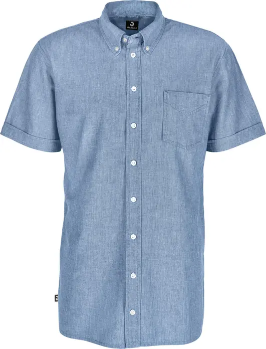Camasa barbati Jobeline cu maneca scurta din chambray 100% bumbac cu buzunar la piept 23.HDE.44540