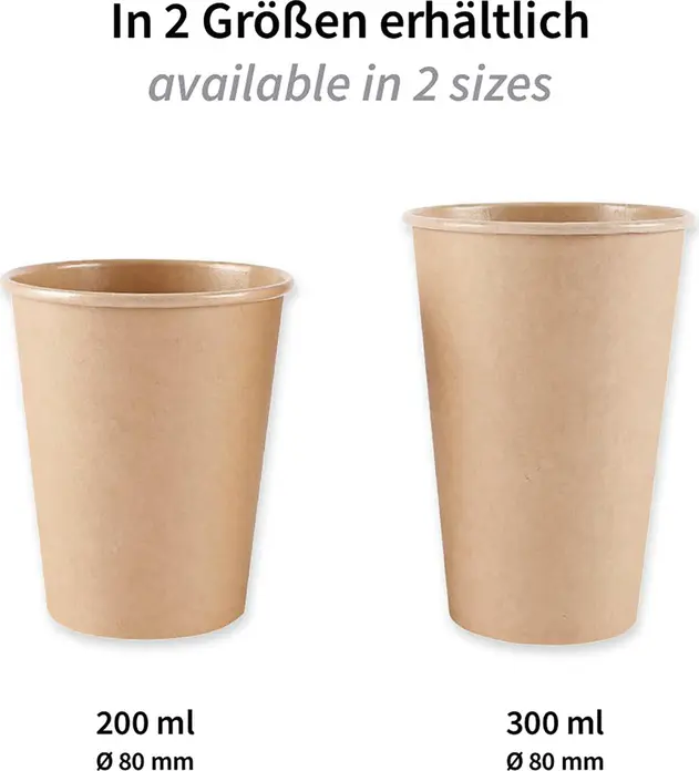 Pahare de Baut NATUREStar Kraft Bio, 200ml Maro din Hartie Kraft Rezistenta cu Strat PE, FSC Mix, Sigure pentru Alimente, 194001, Set de 50 piese