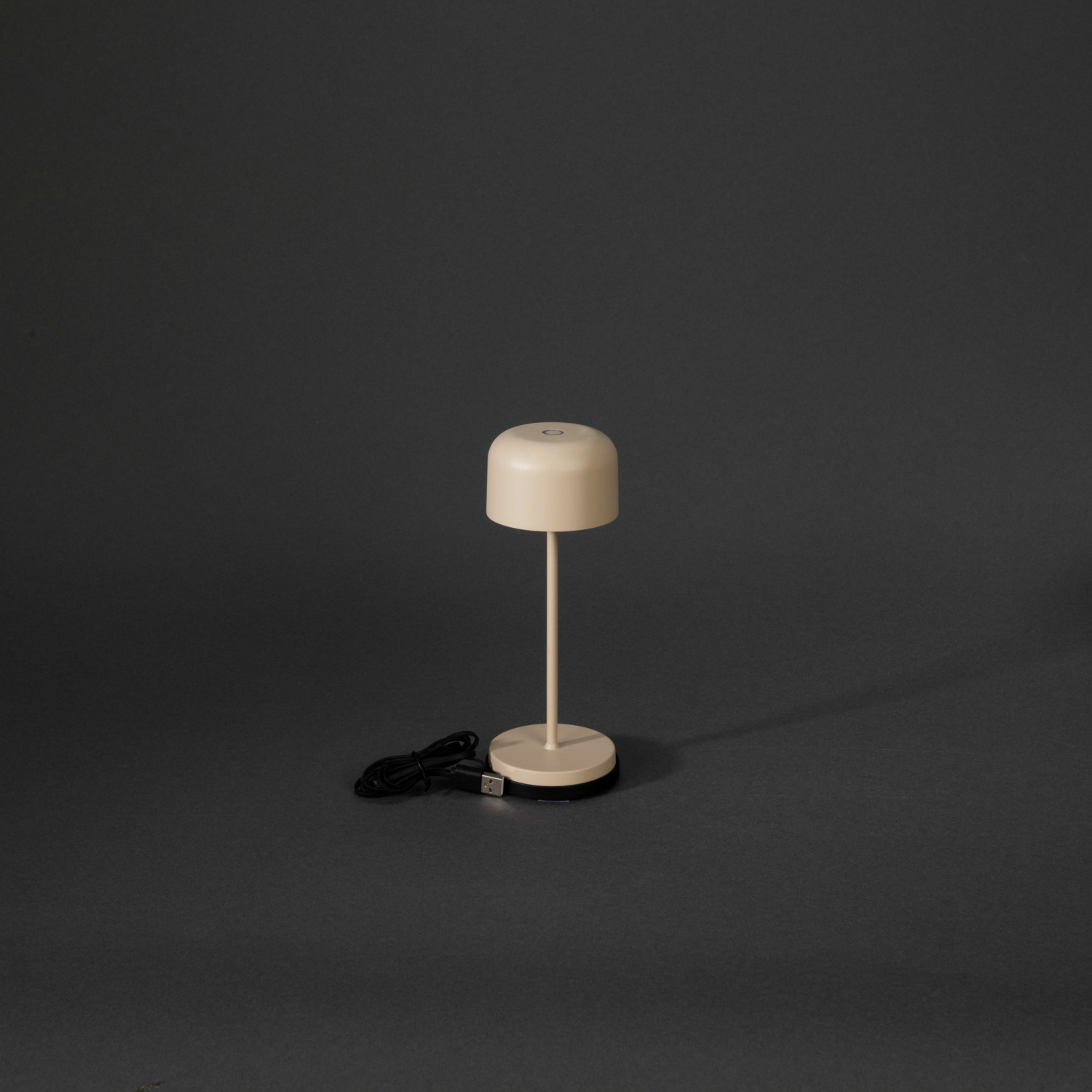 Konstsmide Lille mini Rechargeable LED Table Lamp, Sand, IP54 Weather Resistant Indoor Outdoor Light, Stepless Dimming, Warm White, 7.5x20 cm, 7835