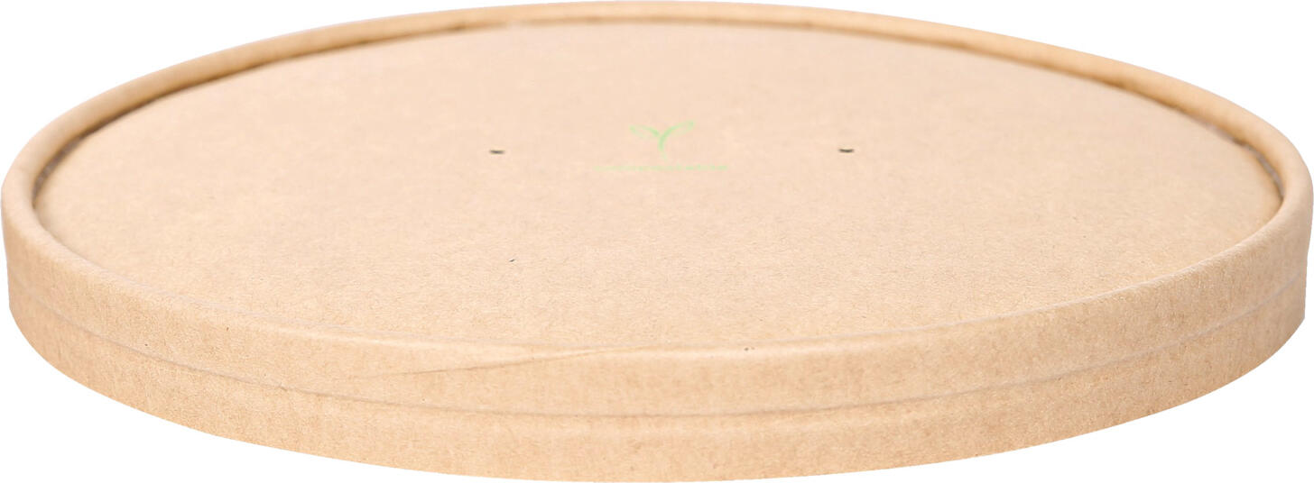 NATUREStar Lid Nature kraft paper for bowl Deckel Nature Kraftpapier für Schale Lid Nature kraft paper for bowl; 18.5 cm (Ø); brown; 50 piece / pack Deckel Nature Kraftpapier für Schale; 18.5 cm (Ø); braun; 50 Stück / Pack Matching lid made of kraft paper with PLA coating (corn starch). The perfect complement to the Nature Kraft paper bowl with vent hole in the lid for steam release. 100% compostable and recyclable. Certified according to EN13432. Passender Deckel aus Kraftpapier mit PLA-Beschichtung (Maisstärke). Die perfekte Ergänzung zur Schale Nature Kraftpapier mit Entlüftungsöffnung im Deckel für Dampfaustritt. 100 % kompostier- und recyclebar. Nach EN13432 zertifiziert.