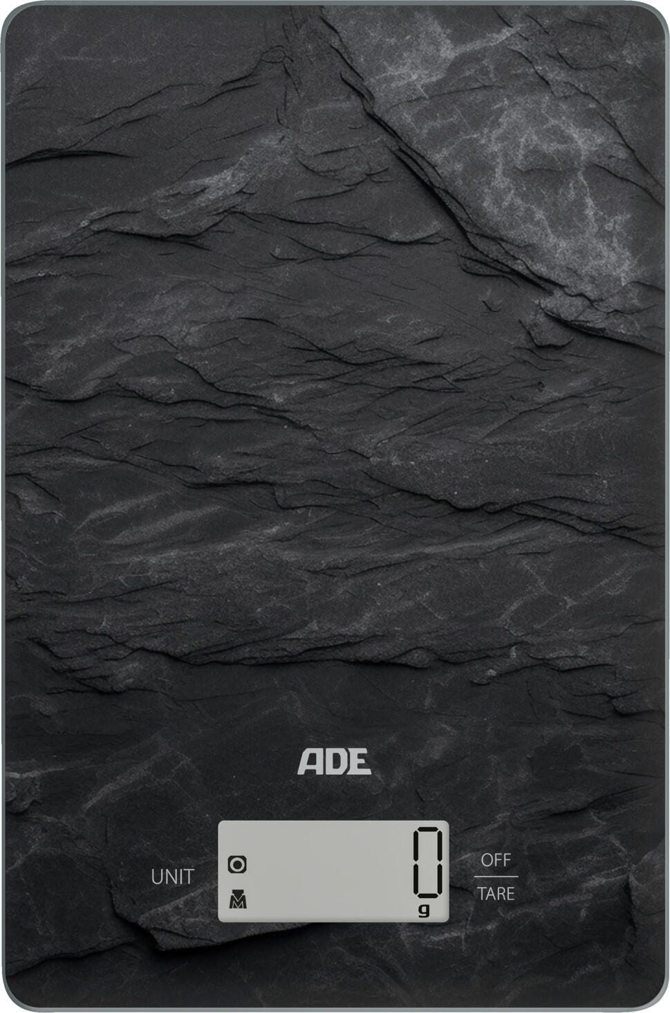 Digital kitchen scales Julia Digitale Küchenwaage Julia Digital kitchen scales Julia; 23x15x2 cm (LxWxH); black Digitale Küchenwaage Julia; 23x15x2 cm (LxBxH); schwarz Elegant look - simple and beautiful for every kitchen style. The ADE Julia kitchen scales take their new place in the kitchen with simple elegance. With its simple operation via sensor touch and the clear LCD display (51x23 mm) as well as the four selectable weight units (g, ml, lb:oz, fl.oz), it performs its work precisely. The overload and battery level indicator and automatic switch-off function round off these scales. Eleganter Look – schlicht und schön für jeden Küchenstil. Einfach elegant nimmt die ADE Küchenwaage Julia ihren neuen Platz in der Küche ein. Mit der einfachen Bedienung über Sensor-Touch und dem übersichtlichen LCD-Display (51x23mm) sowie den vier auswählbaren Gewichtseinheiten (g, ml, lb:oz, fl.oz) führt sie präzise ihre Arbeit aus. Die Überlastungs- und Batteriestandsanzeige sowie Abschaltautomatik runden diese Waage ab.