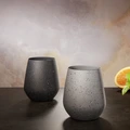 Set de 6 pahare universale din cristal Vega Lusini Alani, finisaj aspect piatra gri, 420 ml, rezistente la masina de spalat vase