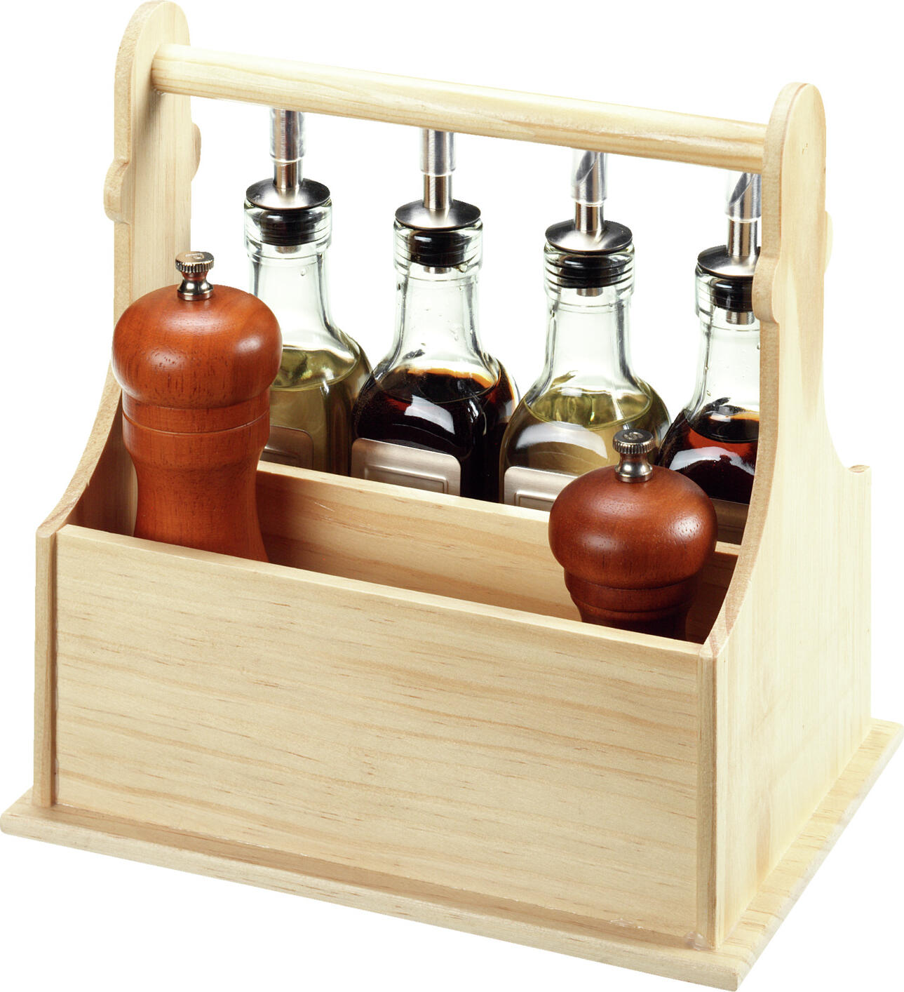 Set de Menaj Pulsiva Belcanto, Dispenser de Ulei si Vinegar din Sticla cu Rama de Metal Cromat, 170ml, Argintiu/Transparent, Set de 3 Piese