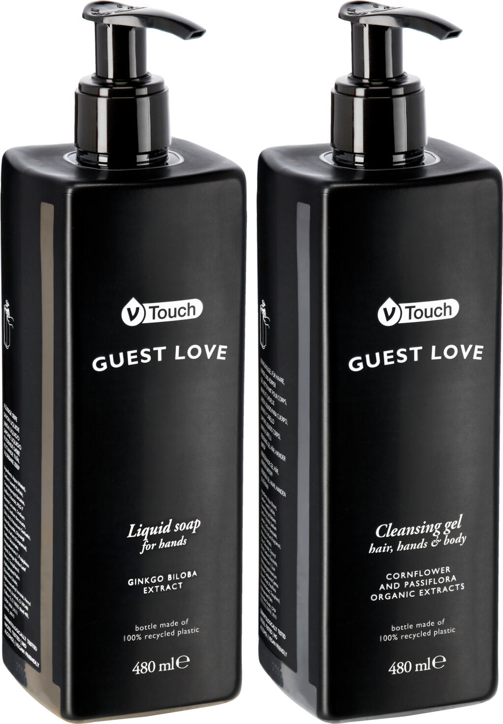V-Touch LUSINI Solutions GmbH Sample set hotel cosmetics dispensers V-Touch Guest Love 2-p Mustergarnitur Hotelkosmetik Spender Guest Love 2-teilig Sample set hotel cosmetics dispensers V-Touch Guest Love 2-piece; multicolored Mustergarnitur Hotelkosmetik Spender Guest Love 2-teilig; mehrfarbig Use our sample service and order the two-piece sample set for the V-Touch Guest Love care range. Dermatologically tested and pH-neutral. The two-piece sample set contains one sample each of shower gel/shampoo and liquid soap. Possible order quantity 1x sample set of dispenser bottles of shampoo/shower gel and V-Touch Guest Love liquid soap. Sample items are priced with a nominal fee, if you are not satisfied we will of course refund the nominal fee. Please contact our customer service for this. Nutzen Sie unseren Musterservice und bestellen Sie die zweiteilige Mustergarnitur zur Pflege-Serie V-Touch Guest Love. Dermatologisch getestet und pH-neutral. Die zweiteilige Mustergarnitur enthält je eine Probe von Duschgel/ Shampoo und Flüssigseife. Mögliche Bestellmenge 1x Mustergarnitur Spenderflaschen Shampoo/Duschgel sowie Flüssigseife V-Touch Guest Love. Musterartikel sind mit einer Schutzgebühr bepreist, bei Nicht-Gefallen erstatten wir Ihnen die Schutzgebühr natürlich zurück. Bitte nehmen Sie hierzu Kontakt zu unserem Kundenservice auf.