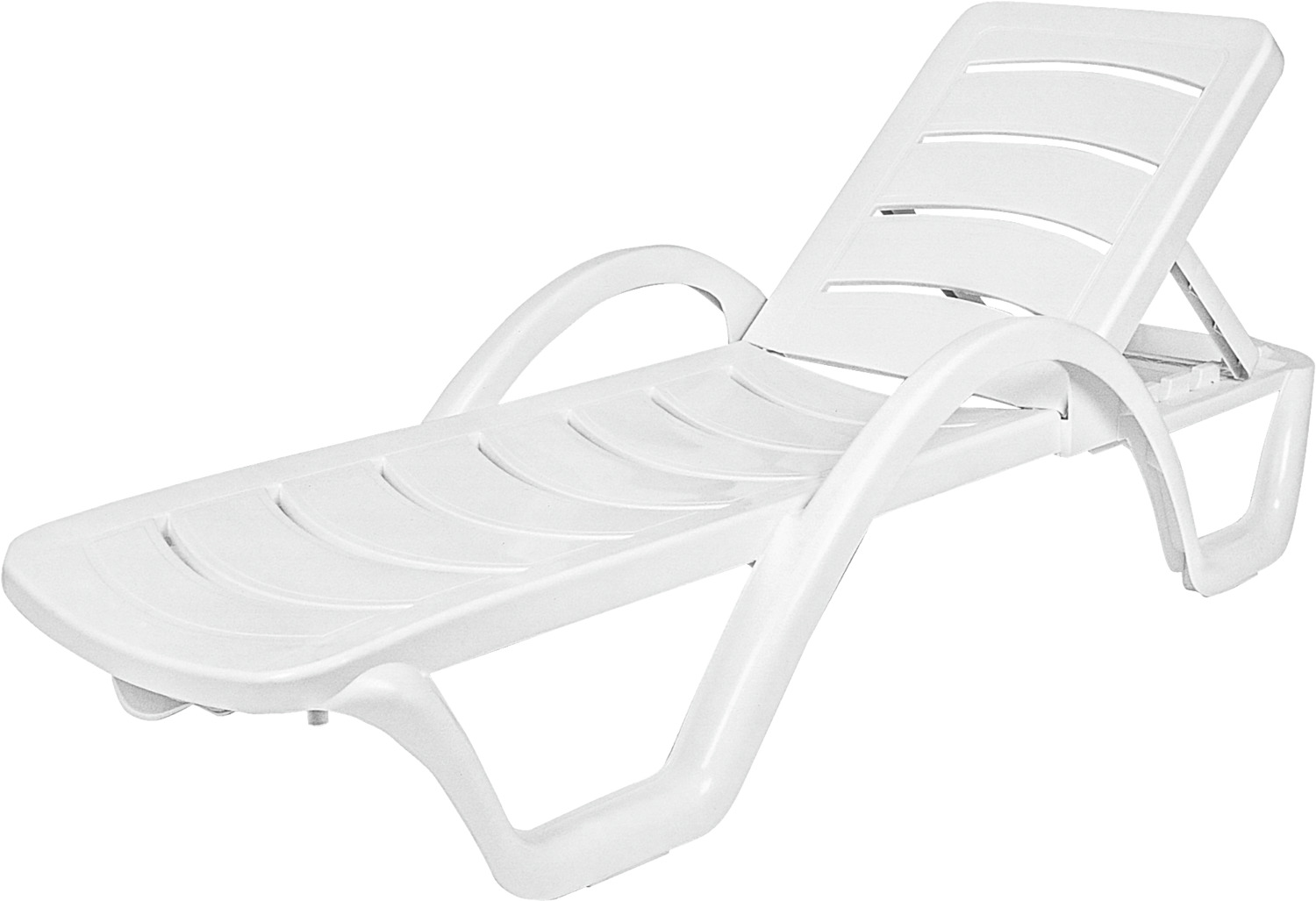 Siesta ISILPLAST PLASTIK SAN.VE TIC.A.S. Sun lounger Havana Sonnenliege Havana Sun lounger Havana; 187x54x30 cm (LxWxH); white; 2 piece / pack Sonnenliege Havana; 187x54x30 cm (LxBxH); weiß; 2 Stück / Pack Plastic sun lounger. With castors, stackable, 5 reclining positions. Suitable for outdoor use. Sonnenliege aus Kunststoff. Mit Rollen, stapelbar und in 5 Rückenpositionen zum einstellen. Für den Außenbereich geeignet.