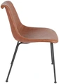 VEGA Velaro Modern Chair Set of 2, Imitation Leather and Fabric, Powder-Coated Metal Base, Russet and Black, 49x62x81 cm, Ergonomic Backrest