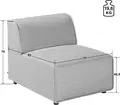 VEGA Belford Modular Sofa Middle Element, Greyish Blue Melange Fabric, Nosag Springing, 71x93x70 cm, for Hotels and Offices