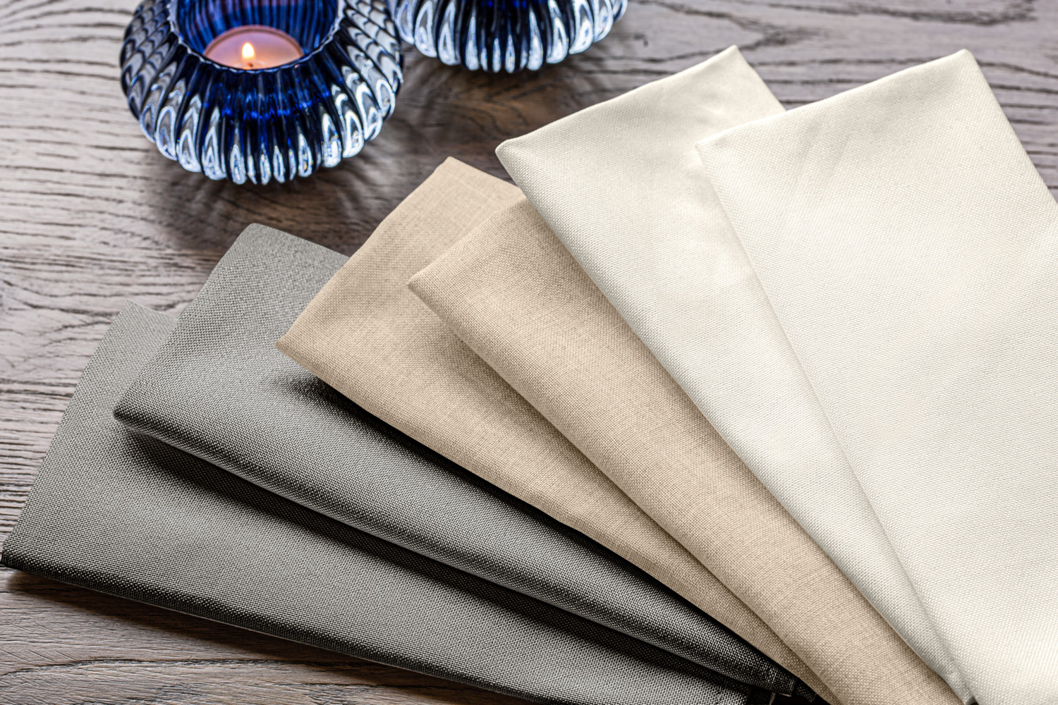 ERWIN M. LUSINI Nova Textile Napkins, 100% Polyester, 50 x 50 cm, Sand Beige Mottled, OEKO-TEX Standard 100, Robust and Durable, Set of 6