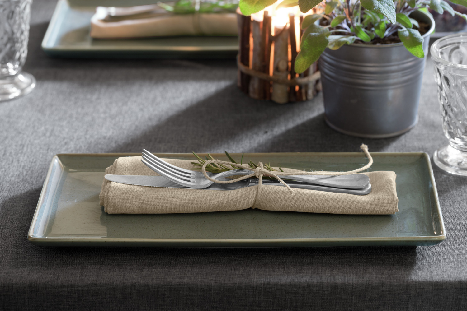ERWIN M. LUSINI Nova Textile Napkins, 100% Polyester, 50 x 50 cm, Sand Beige Mottled, OEKO-TEX Standard 100, Robust and Durable, Set of 6