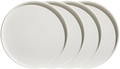 Set de 4 farfurii rotunde din ceramica VEGA Skady cu margine joasa, glazura mata, alb crema, diametru 26 cm, rezistente la masina de spalat vase si cuptor cu microunde