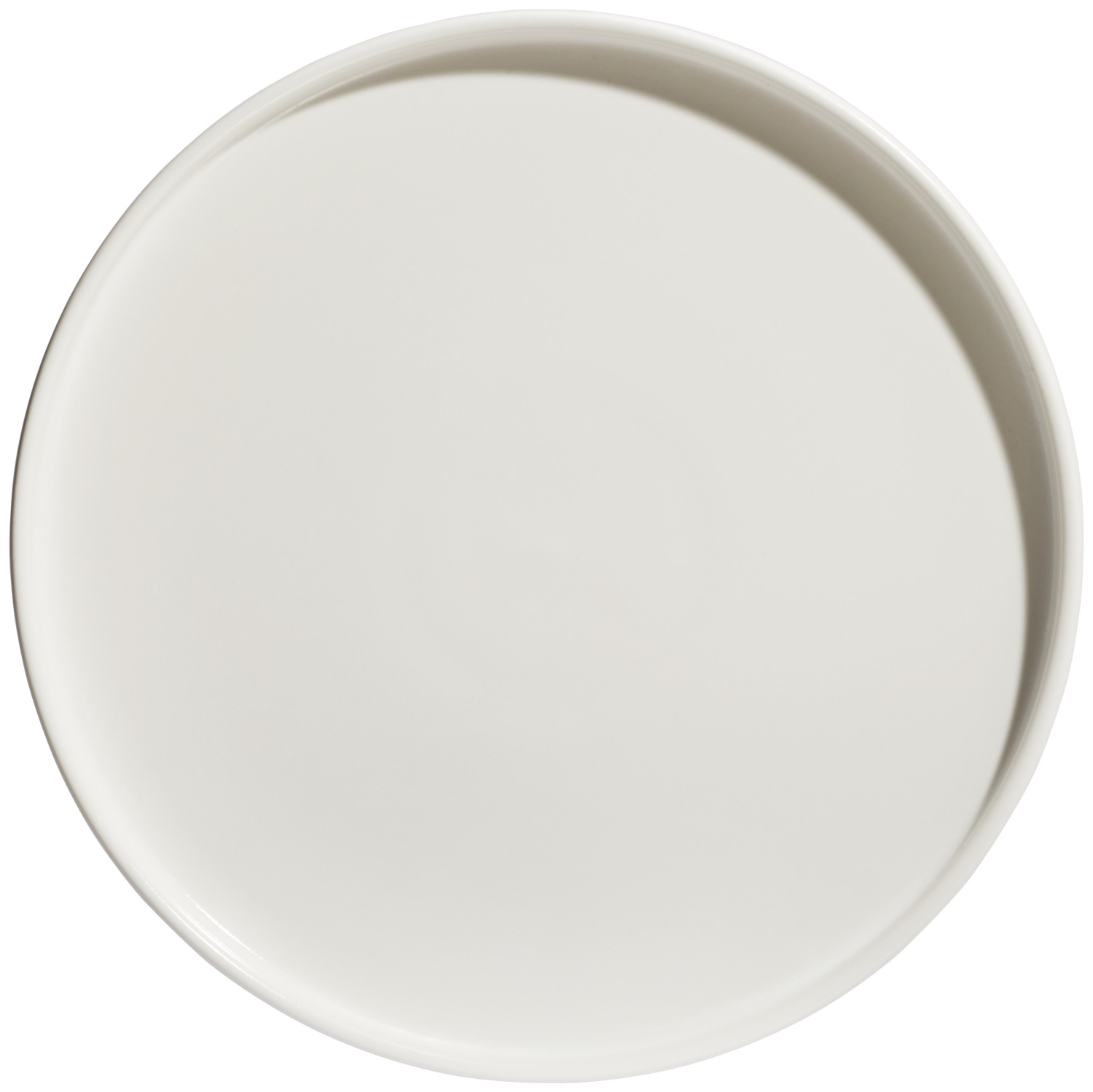 Set de 4 farfurii rotunde din ceramica VEGA Skady cu margine joasa, glazura mata, alb crema, diametru 26 cm, rezistente la masina de spalat vase si cuptor cu microunde