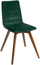 VEGA LUSINI Solutions GmbH Shell chair Milaria velvet, pack of 2 Schalenstuhl Milaria Samt, Gestell Holz Shell chair Milaria velvet, pack of 2; 60x51x88.5 cm (WxDxH); seat fir-green, base walnut; 2 set / pack Schalenstuhl Milaria Samt, Gestell Holz; 60x51x88.5 cm (BxTxH); Sitz tannengrün, Gestell nussbaum; 2 Set(s) / Pack Elegant chair with upholstered seat shell made of velvet fabric (100 % polyester) and a chair frame made of beech wood, colour lacquered. Stitching on the seat shell. Felt glides included. Easy to clean. Suitable for indoor use only. Simple assembly - mount the frame to the seat shells with four screws. Alternative chair glides available on request. Eleganter Stuhl mit gepolsterter Sitzschale aus Samtstoff (100 % Polyester) und einem Stuhlgestell aus Buchenholz, farbig lackiert. Absteppungen an der Sitzschale. Inklusive Filzgleiter. Pflegeleicht. Nur für den Innenbereich geeignet. Einfache Montage - Gestell mit vier Schrauben an die Sitzschalen montieren. Alternative Stuhlgleiter auf Anfrage erhältlich.