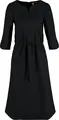 Rochie Profesionala Jobeline Pippa pentru femei, mărime 36, din amestec bumbac-poliester, croiala dreapta cu fusta midi A-line, maneca 3/4, talie ajustabila, Neagra