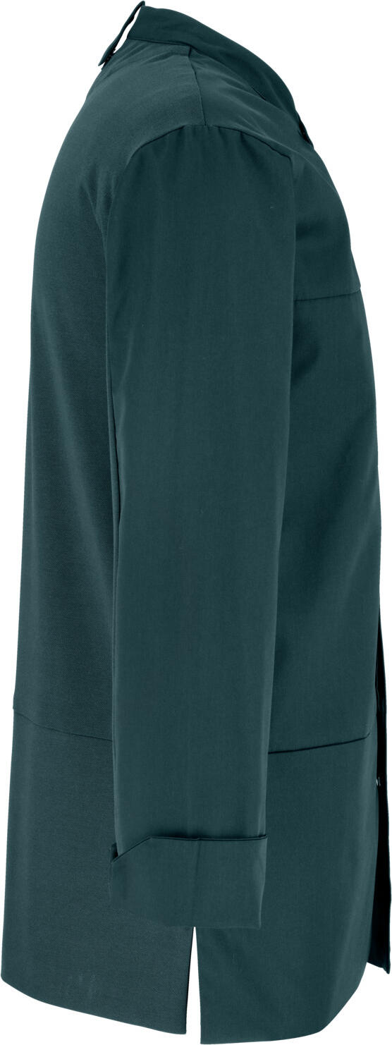 Jobeline Raphael Men's Long-Sleeved Chef's Jacket, 65% Polyester 35% Cotton, Slim Fit, Breathable Pique Back, Petrol Green