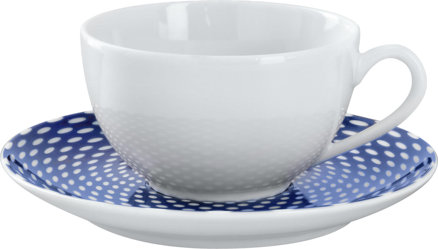 Ceasca de cafea din porțelan VEGA Mixor, Alb, 220 ml, Diametru 9.5 cm, Sigura pentru mașina de spălat vase și cuptor cu microunde, Set de 6 piese