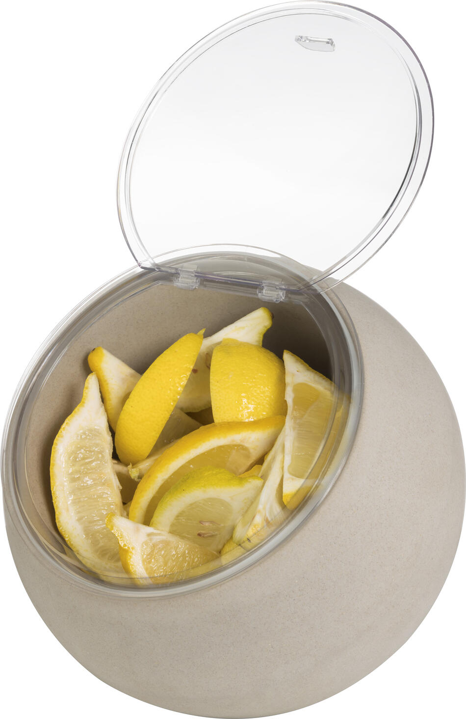 Bol de Servire cu Capac APS MOON, Set de 2 Piese, Melamină și SAN, 800 ml, Diametru 19 cm, Gri și Transparent, Compatibil cu Mașina de Spălat Vase