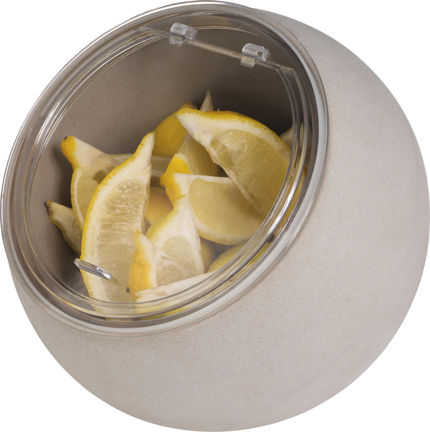 Bol de Servire cu Capac APS MOON, Set de 2 Piese, Melamină și SAN, 800 ml, Diametru 19 cm, Gri și Transparent, Compatibil cu Mașina de Spălat Vase