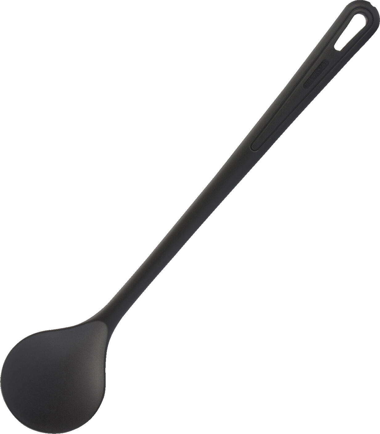Westmark Gentle Stirring Spoon Set of 2, High-Quality Polyamide PA, Heat Resistant 210°C, 30 x 6 cm, Black, Dishwasher Safe for Coated Cookware