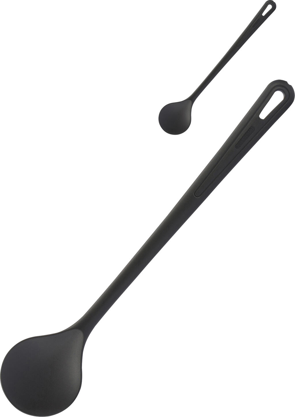 Westmark Westmark GmbH Stirring spoon Gentle Rührlöffel Gentle Stirring spoon Gentle; 30x6 cm (LxW); black; 2 piece / pack Rührlöffel Gentle; 30x6 cm (LxB); schwarz; 2 Stück / Pack Stirring spoon made of high-quality polyamide. Ideal for use in coated cookware. Heat resistant up to max. 210 °C. Suitable for dishwasher. Rührlöffel aus hochwertigem Polyamid. Ideal geeignet für den Einsatz in beschichtetem Kochgeschirr. Hitzebeständig bis max. 210 °C. Spülmaschinengeeignet.