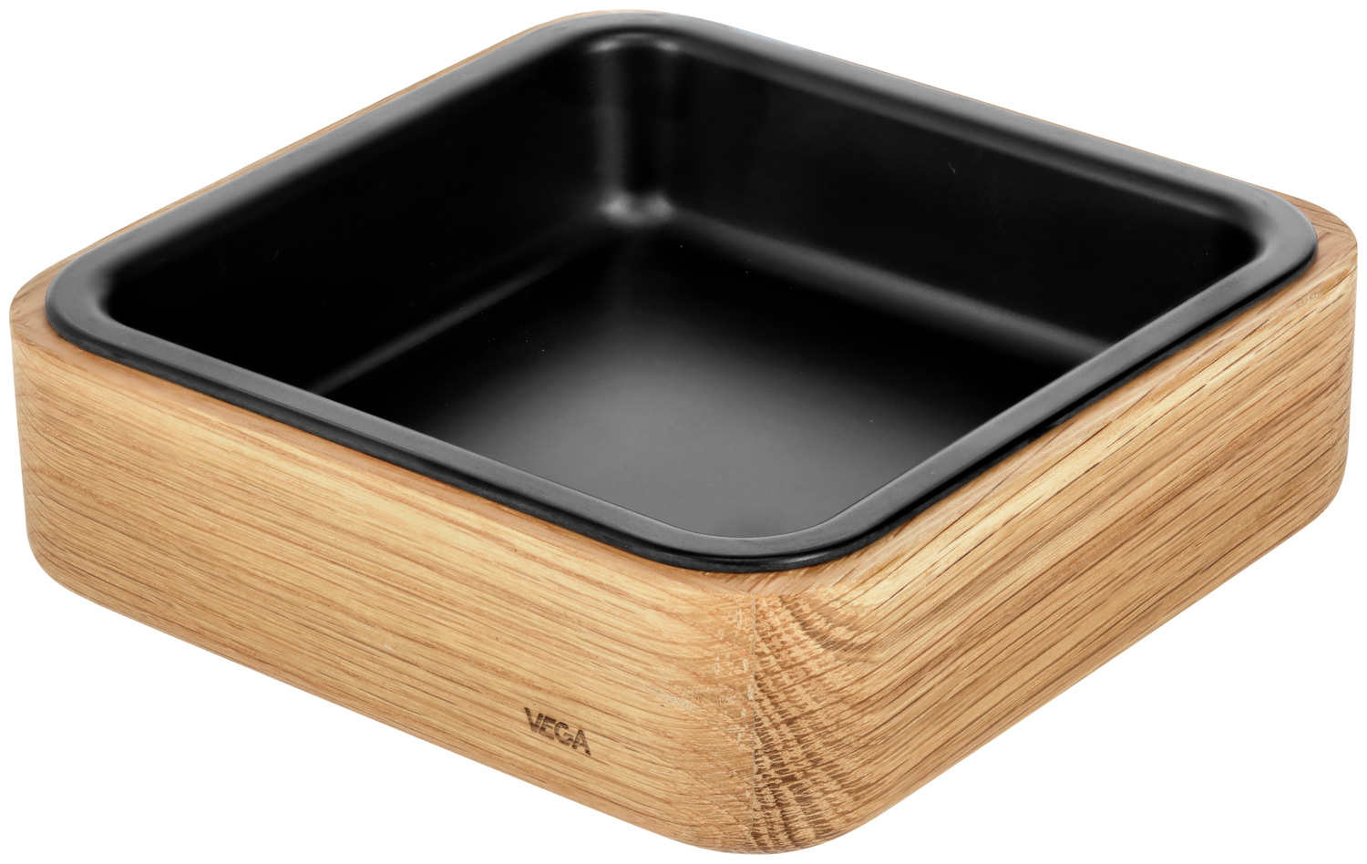 VEGA Fenra Buffet Dish, Melamine Bowl Insert, 950 ml, Black, Shockproof and Stackable, Dishwasher Safe, 18.8 x 18.8 x 4.8 cm