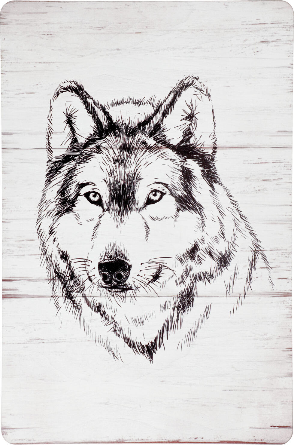 unknown LUSINI Solutions GmbH Wall art Frey Wandbild Frey Wall art Frey; 40x60 cm (LxH); white/black Wandbild Frey; 40x60 cm (LxH); weiß/schwarz Wall art made of pressed wood with wolf motif. Hanger on the back. Wandbild aus Pressholz mit Wolf-Motiv. Aufhängevorrichtung auf der Rückseite.