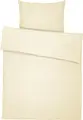 Set Lenjerie de Pat ERWIN M. Mallorca, 100% Bumbac Seersucker, Husa Pota 135x200 cm si Perna 80x80 cm, Bej Sampanie, Fara Calcat, Certificare OEKO-TEX