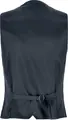 Jobeline Charleston Men's Vest, Size 52, Greyish Blue Polyester Waistcoat with Herringbone Pattern, 3 Piped Pockets and Adjustable Back Strap