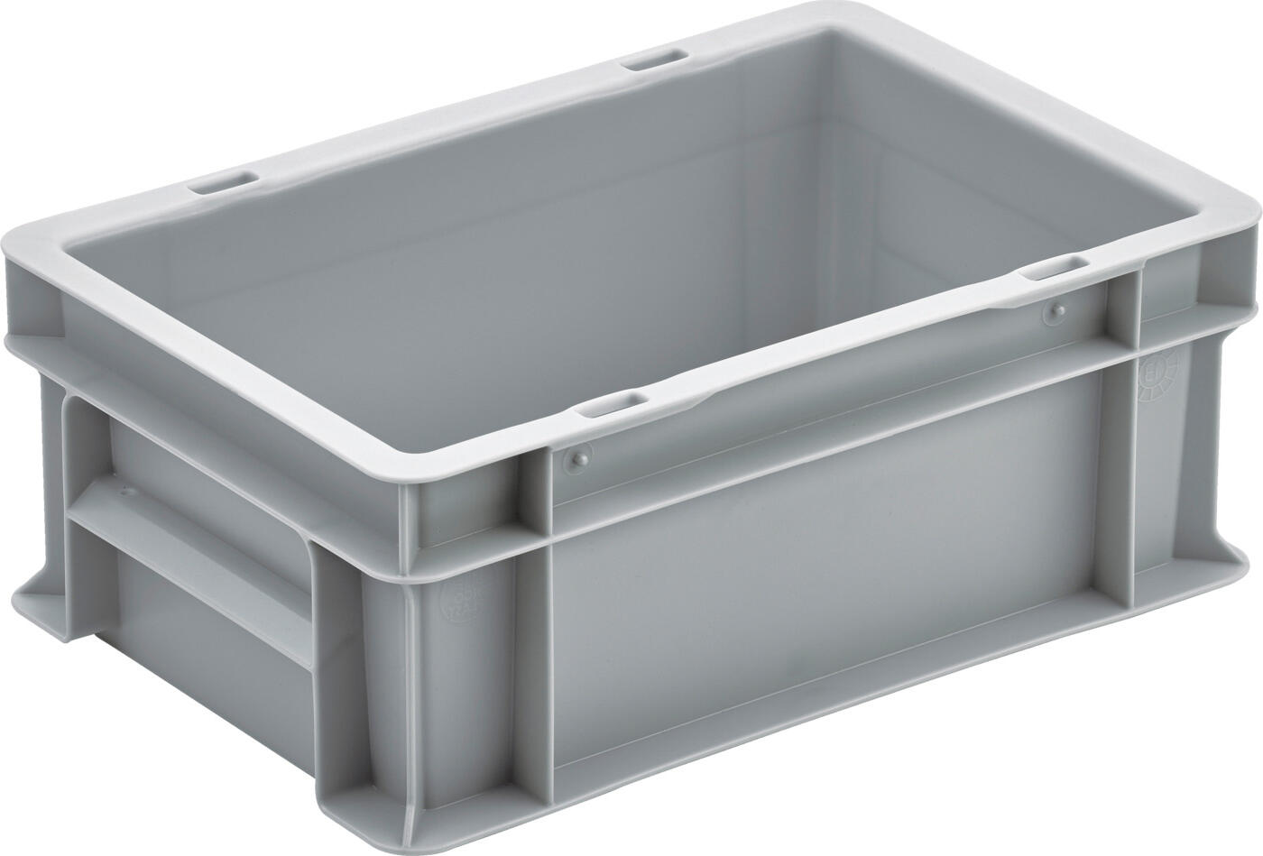 Ringoplast Ringoplast Leubsdorf GmbH Stacking container system universal box Stapelbehälter System Universalbox Stacking container system universal box; 5.1 l, 20x30x12 cm (LxWxH); grey Stapelbehälter System Universalbox; 5.1 l, 20x30x12 cm (LxBxH); grau Catering system made of high quality and very durable plastic (polypropylene). Ideal for safe transport and hygienic storage of plates, food and decoration. Optional slip lid or ready-mounted lock lid with sliding snap fasteners can be ordered. All boxes have closed recessed handles and can therefore also be used ideally for hygienic storage. All parts food safe, stackable and dishwasher safe. Sides and bottom closed. From a height of 28 cm, the bottom is reinforced. Hochwertiges Catering-System aus sehr belastbarem Polypropylen. Alle Kästen haben geschlossene Griffmulden. Seiten und Boden sind ebenfalls geschlossen. Ab einer Höhe von 28 cm ist der Boden konstruktiv verstärkt. Ideal zum sicheren Transport und hygienischer Lagerung von Geschirr, Lebensmitteln und Dekoration. Lebensmittelecht, stapelbar und spülmaschinenfest. Wahlweise Stülpdeckel oder fertig montierte Deckel mit Schiebeschnappverschlüssen gleich mitbestellen.