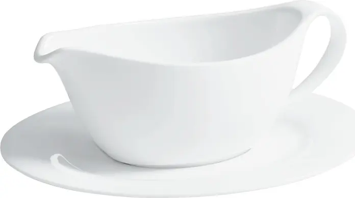 Set de 6 piese Lactari și Sosele Ovale VEGA Pallais, Porțelan Alb, 24.5cm x 19.5cm, Compatibil cu Mașina de Spălat Vase și Cuptorul cu Microunde
