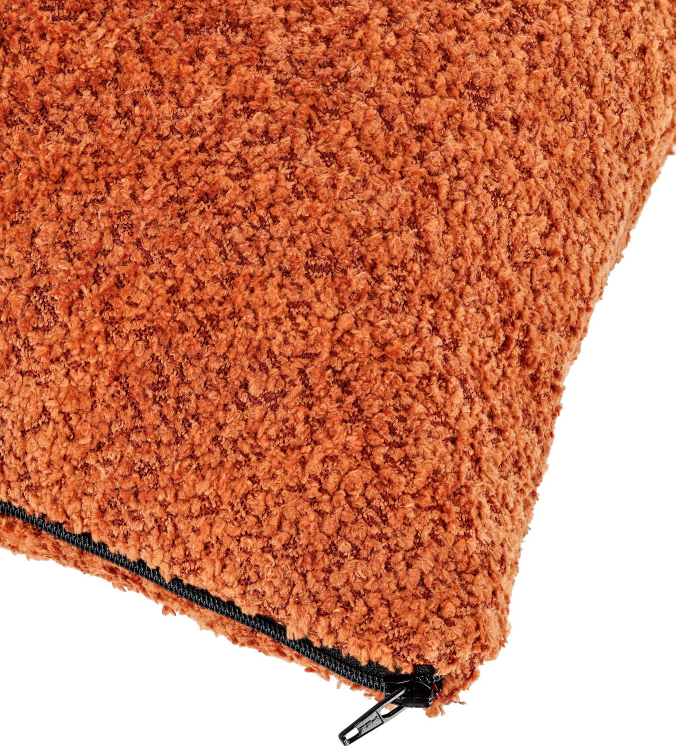 VEGA LUSINI Caso Decorative Cushion Cover, Terracotta, 40 x 40 cm, 100% Polyester Bouclé Fabric, Square Shape, with Zipper, without Filling
