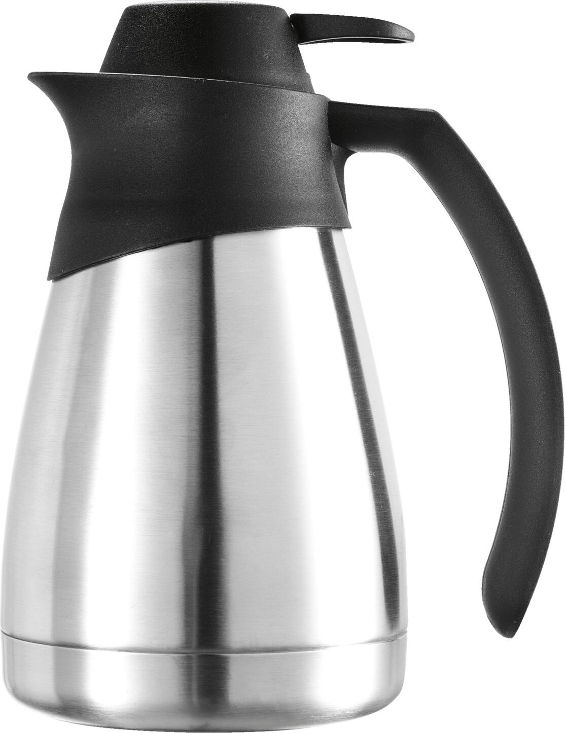 PULSIVA LUSINI Solutions GmbH Thermos flask Basic Isolierkanne Basic Thermos flask Basic; 0.5 l, 10x19.5 cm (ØxH); silver Isolierkanne Basic; 0.5 l, 10x19.5 cm (ØxH); silber Stainless steel vacuum jug. With sturdy stainless steel insert and plastic head with practical one-hand automatic. Not dishwasher safe, please rinse only with clean water. Isolierkanne aus Edelstahl, rostfrei. Mit stabilem Edelstahleinsatz und Kunststoff-Kopf mit praktischer Einhand-Automatik. Nicht spülmaschinenfest, bitte nur mit klarem Wasser ausspülen.