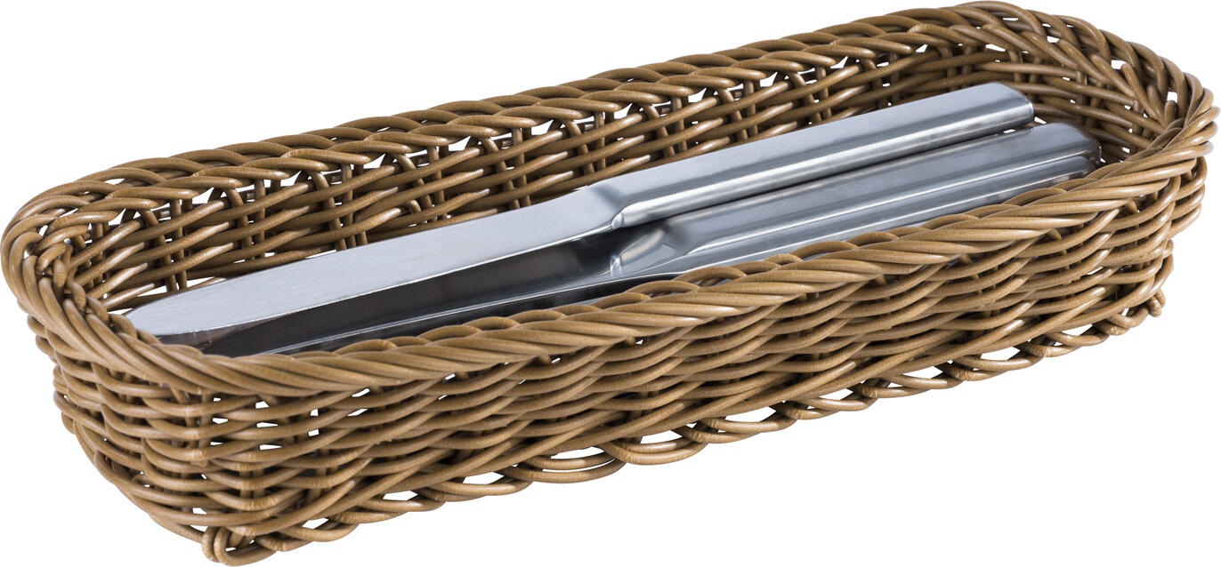 APS Assheuer + Pott ECONOMIC Cutlery Basket 40011, Brown, Break-Resistant Polypropylene, Dishwasher Safe, 27 x 10 x 5 cm