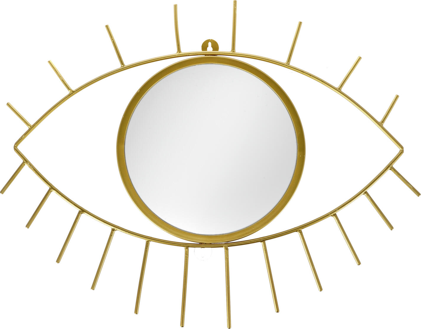 unknown LUSINI Solutions GmbH Mirror element Jayanna Spiegelelement Jayanna Mirror element Jayanna; 69x53 cm (LxH); golden Spiegelelement Jayanna; 69x53 cm (LxH); gold Mirror element in trendy eye shape made of metal with satin gold finish and mirror glass. Mounting hardware is not included. Spiegelelement in trendiger Augen-Form aus Metall und Spiegelglas. Befestigungsmaterial ist nicht im Lieferumfang enthalten.
