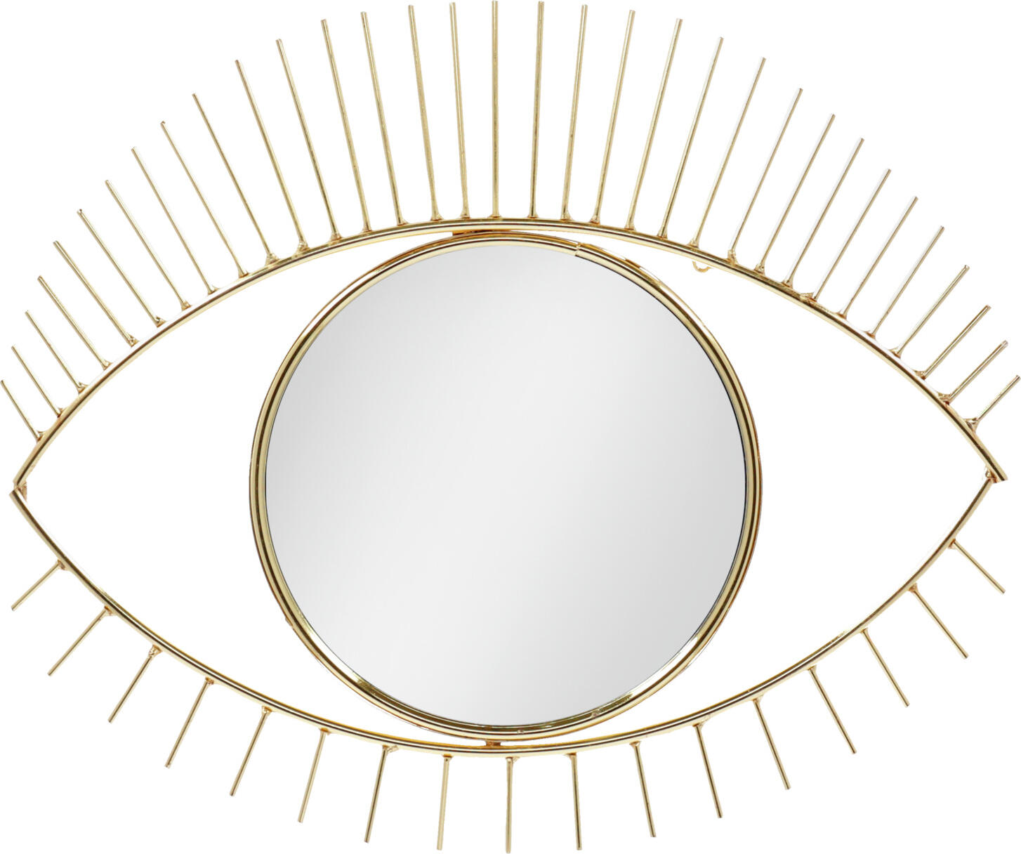 unknown LUSINI Solutions GmbH Mirror element Jayanna Spiegelelement Jayanna Mirror element Jayanna; 33x25 cm (LxH); golden Spiegelelement Jayanna; 33x25 cm (LxH); gold Mirror element in trendy eye shape made of metal with satin gold finish and mirror glass. Mounting hardware is not included. Spiegelelement in trendiger Augen-Form aus Metall und Spiegelglas. Befestigungsmaterial ist nicht im Lieferumfang enthalten.