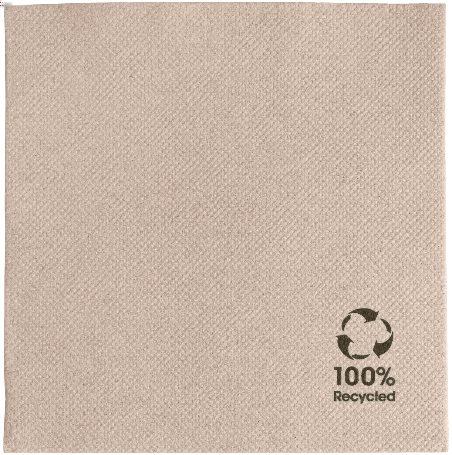 Garcia De Pou Feel Green Ecolabel Napkins, 1/4 Fold, 2-Ply Recycled Paper, 20x20 cm, Natural Beige, Biodegradable and Compostable, Pack of 100