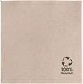 Garcia De Pou Feel Green Ecolabel Napkins, 1/4 Fold, 2-Ply Recycled Paper, 20x20 cm, Natural Beige, Biodegradable and Compostable, Pack of 100