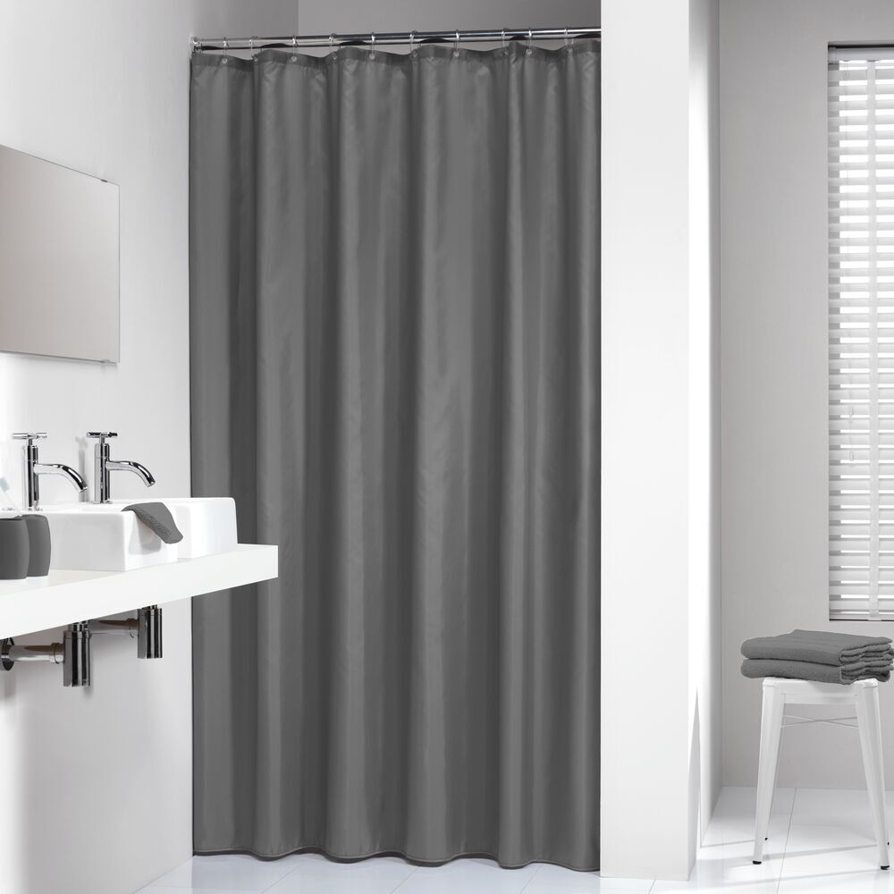 Sealskin Madeira Shower Curtain, Grey, 100% Polyester, 180x200 cm, Machine Washable, 1 Piece