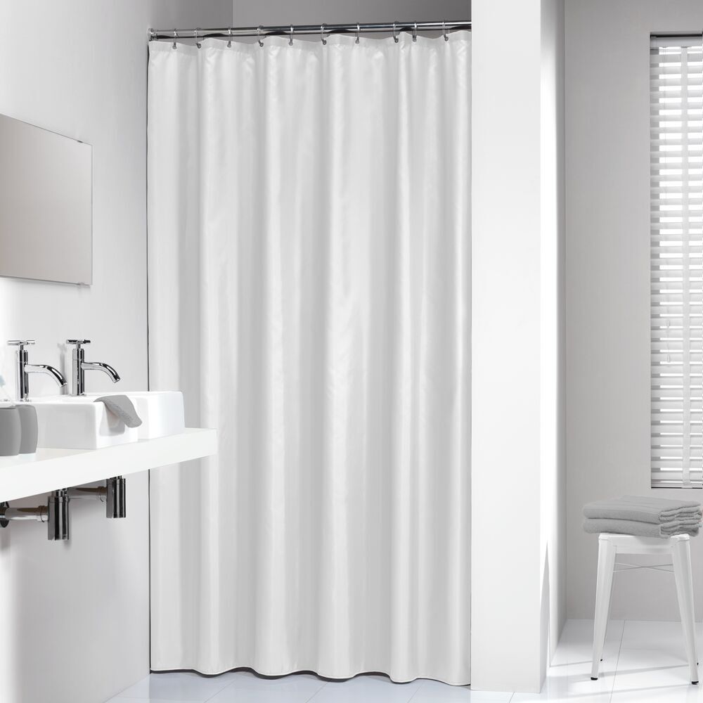 Sealskin Madeira Shower Curtain, White, 100% Polyester, 180x200 cm, Machine Washable, 1 Piece
