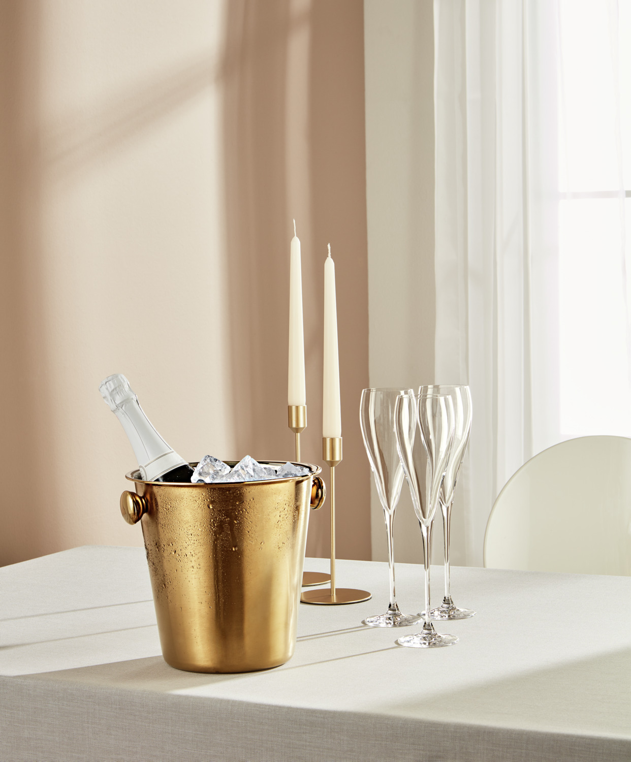 Gala Chandel Taper Candles, Cream White Wax, 2.2 cm Diameter, 26 cm Height, 7h Burning Time, RAL Quality Mark, Set of 50 Pieces