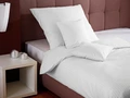 LUSINI Solutions GmbH Venedig 8 mm Pillow Cover, 40x80 cm, 100% Mercerized Cotton, White, Damask Stripe, Hotel Closure, OEKO-TEX Standard 100