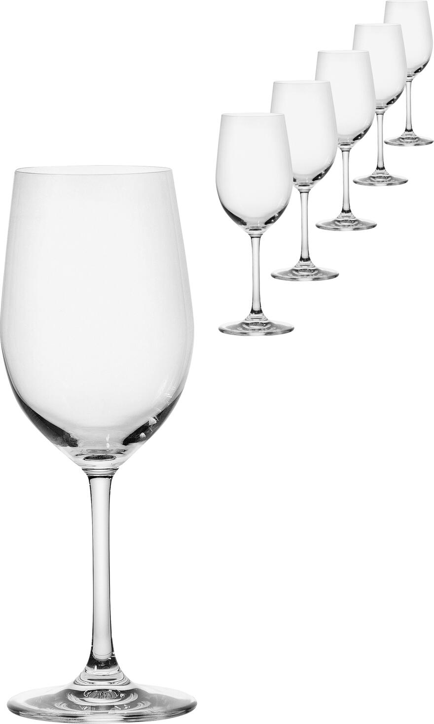 VEGA LUSINI Solutions GmbH White wine glass Chateau with filling line Weißweinglas Chateau mit Eichstrich White wine glass Chateau with filling line; 370 ml, 5.9x20.6 cm (ØxH); transparent; 0.2 l Filling line, 6 piece / pack Weißweinglas Chateau mit Eichstrich; 370 ml, 5.9x20.6 cm (ØxH); transparent; 0.2 l Eichstrich, 6 Stück / Pack Chateau white wine glass with calibration mark - shape for fresh flavours and perfect enjoyment The Chateau white wine glass with calibration mark combines classic elegance with high functionality. The slim, slightly bulbous glass shape preserves the freshness and supports the fine flavours of light white wines. Made from high-quality crystal glass, it offers brilliant clarity, pleasant drinking comfort and exceptional robustness. Thanks to the calibration mark, it is ideal for professional use in the catering and hotel industry - dishwasher-safe, durable and stylish. Weißweinglas Chateau mit Eichstrich – Form für frische Aromen und perfekten Genuss Das Weißweinglas Chateau mit Eichstrich kombiniert klassische Eleganz mit hoher Funktionalität. Die schlanke, leicht bauchige Glasform bewahrt die Frische und unterstützt die feinen Aromen leichter Weißweine. Gefertigt aus hochwertigem Kristallglas bietet es brillante Klarheit, angenehmen Trinkkomfort und außergewöhnliche Robustheit. Dank Eichstrich ist es ideal für den professionellen Einsatz in Gastronomie und Hotellerie – spülmaschinenfest, langlebig und stilvoll.