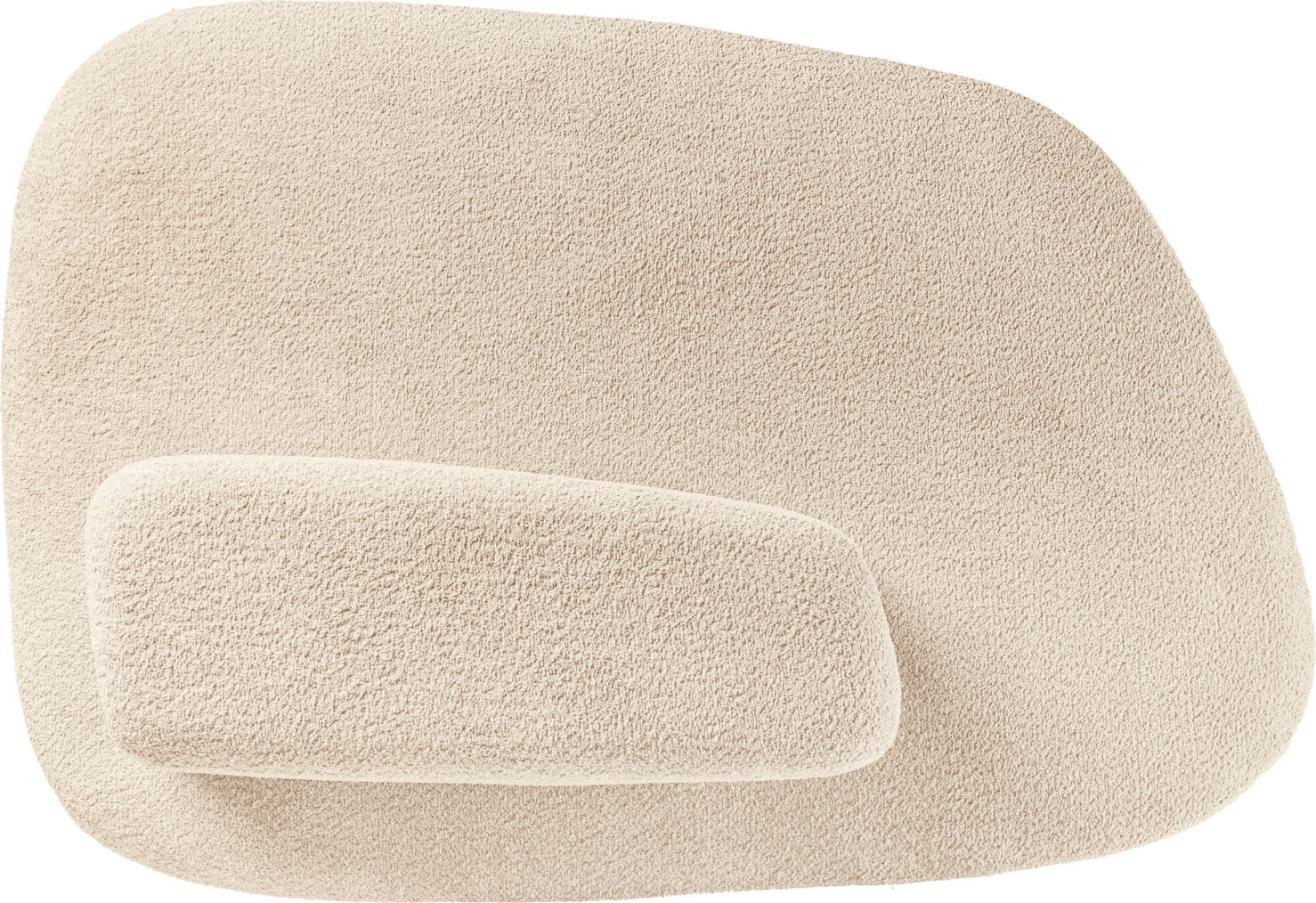 VEGA Norsk Bouclé Sofa, Organic Design, Beige 100% Polyester Bouclé Fabric, Flame-Retardant, 154x106x70 cm, Wood Base