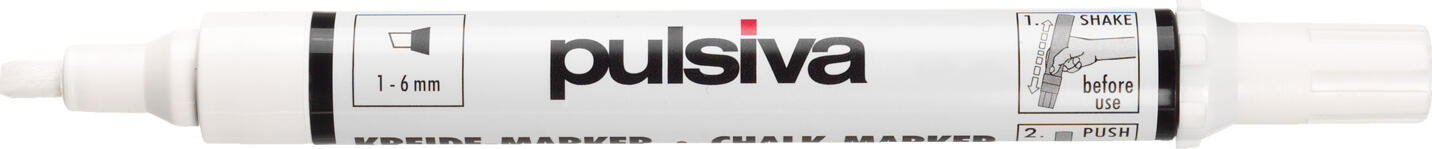 PULSIVA LUSINI Solutions GmbH Chalk marker Copil Kreidemarker-Set Copil Chalk marker Copil; Font width 6 mm; white; 3 piece / pack Kreidemarker-Set Copil; Schriftbreite 6 mm; weiß; 3 Stück / Pack Chalk marker for writing on boards and other smooth surfaces such as glass, mirrors or tiles. The chalk can be easily removed with a damp cloth. Kreidemarker für die Beschriftung von Tafeln und anderen glatten Oberflächen wie Glas, Spiegel oder Fliesen. Die Kreide lässt sich mit einem feuchten Tuch leicht wieder entfernen.