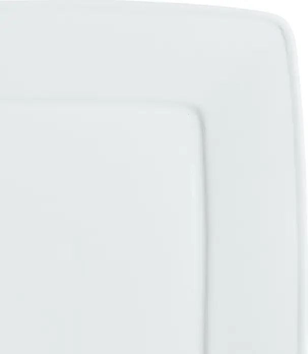 Pulsiva Jazz Coffee and Soup Saucers, Set of 6, White Square Porcelain, 15.5x15.5 cm, Dishwasher and Microwave Safe, Stackable