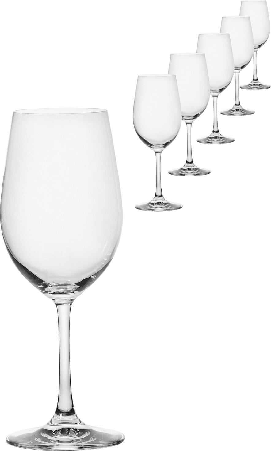 VEGA LUSINI Solutions GmbH White wine glass Chateau without filling line Weinglas Chateau ohne Eichstrich White wine glass Chateau without filling line; 300 ml, 5.8x19.7 cm (ØxH); transparent; 6 piece / pack Weinglas Chateau ohne Eichstrich; 300 ml, 5.8x19.7 cm (ØxH); transparent; 6 Stück / Pack Chateau white wine glass - elegant glass shape for harmonious flavours The Chateau white wine glass impresses with its balanced shape, which perfectly emphasises the fresh nuances and fine acidity of white wines. The high-quality crystal glass provides brilliant clarity, while the ergonomic design ensures a pleasant drinking experience. Without a calibration mark, it is perfect for fine dining and private occasions - robust, dishwasher-safe and timelessly beautiful. Weißweinglas Chateau – elegante Glasform für harmonische Aromen Das Weißweinglas Chateau überzeugt durch seine ausgewogene Form, die die frischen Nuancen und die feine Säure von Weißweinen optimal zur Geltung bringt. Das hochwertige Kristallglas sorgt für brillante Klarheit, während die ergonomische Gestaltung für ein angenehmes Trinkgefühl sorgt. Ohne Eichstrich eignet es sich perfekt für gehobene Gastronomie und private Anlässe – robust, spülmaschinenfest und zeitlos schön.