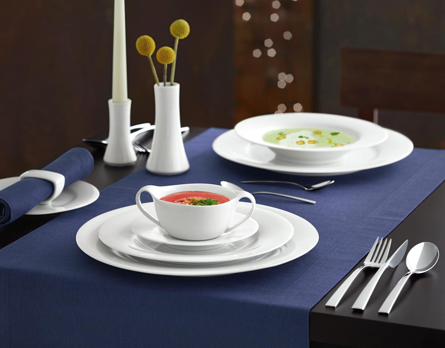 VEGA Pallais Porcelain Soup Tureen with Lid, White, Round, 2800 ml, 24.5x20 cm, Dishwasher and Microwave Safe