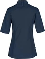 JOBELINE LUSINI Solutions GmbH Women's chef's jacket Marco short-sleeved Damen Kochjacke Marco Kurzarm Women's chef's jacket Marco short-sleeved; Size 36; navy Damen Kochjacke Marco Kurzarm; Kleidergröße 36; navy 65 % polyester, 35 % cotton. 150 g/m². 60 °C wash Elegant women's chef jacket with short sleeves, made of very lightweight and breathable fabric. With wing collar and concealed button tape, as well as a 2-part upper arm pocket. With flush piped pocket on the chest and a practical pinafore loop in the neck. The entire back and the lower part of the sleeves are made of breathable, elastic piqué material, which ensures a slim and extremely comfortable fit. Slightly tailored cut. Length of back: 68 cm (size 36) 65 % Polyester, 35 % Baumwolle. 150 g/m². 60°-Wäsche Elegante Damenkochjacke mit kurzem Ärmel, aus einem extraleichten und atmungsaktiven Gewebe. Mit Stehkragen und verdeckter Druckknopfleiste, sowie einer zweigeteilten Oberarmtasche. Mit einer eingelassenen Paspeltasche auf der Brust und praktischen Latzschürzenschlaufe im Nacken. Die gesamte Rückenpartie, sowie der untere Teil der Ärmel besteht aus einem atmungsaktiven und elastischem Piqué Material, das für eine schmale und äußerst bequeme Passform sorgt. Leicht tailliert geschnitten. Rückenlänge: 68 cm in Gr. 36