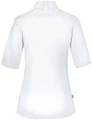 Jobeline Marco Women's Short-Sleeved Chef Jacket, White, Polyester-Cotton Blend, Breathable Elastic Piqué Back, Wing Collar, OEKO-TEX Certified
