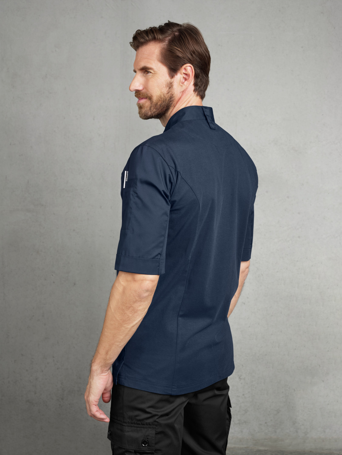 Jobeline Marco Women's Short-Sleeved Chef Jacket, Polyester-Cotton Blend, Breathable Piqué Back, Wing Collar, OEKO-TEX Certified